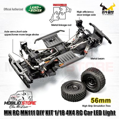 RC MN111 DIY KIT 1/18 4X4 RC Car LED Light Rock Crawler Off-Road Truck