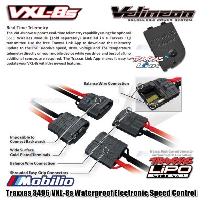 Traxxas #3496 Velineon VXL-8s Waterproof Electronic Speed Control (brushless)
