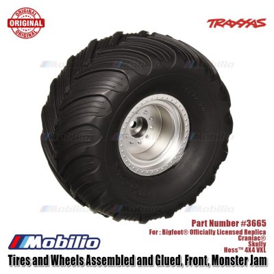 Traxxas 3665: Tires & Wheels, Assembled, Glued (Satin Chrome Wheels, Terra Groove Dual Profile Tires, Foam Inserts) (Nitro Rear/ Electric Front) (2)