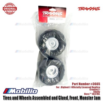 Traxxas 3665: Tires & Wheels, Assembled, Glued (Satin Chrome Wheels, Terra Groove Dual Profile Tires, Foam Inserts) (Nitro Rear/ Electric Front) (2)