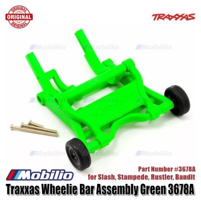 Traxxas 3678A - Wheelie Bar Assembled Green (Fits Slash Bandit Rustler Stampede series)