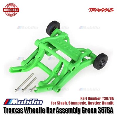 Traxxas 3678A - Wheelie Bar Assembled Green (Fits Slash Bandit Rustler Stampede series)
