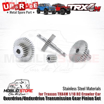 Upgrade Stainless Steel Transmission Gear Pinion Set for Traxxas TRX4M