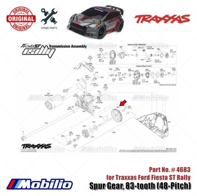 Traxxas Part #4683 83T Spur Gear 48-Pitch for RC Ford Fiesta ST Rally