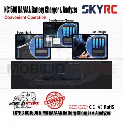 SKYRC NC1500 AAAAA Baterai Charger & Analyzer NiMH 5 V 2.1A USB Input