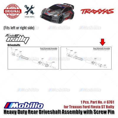 Traxxas Part #6761 Rear Driveshaft Assembly for RC Ford Fiesta Rally