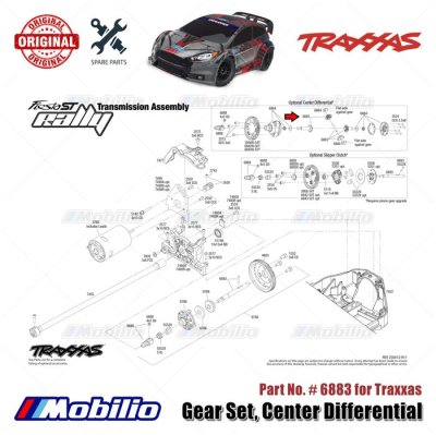 Traxxas Part #6883 Gear Set Center Differential for Ford Rally Slash