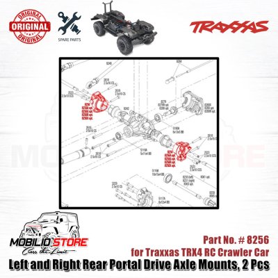 Traxxas Part #8256 Rear Portal Drive Axle Mounts for RC TRX4 Crawler