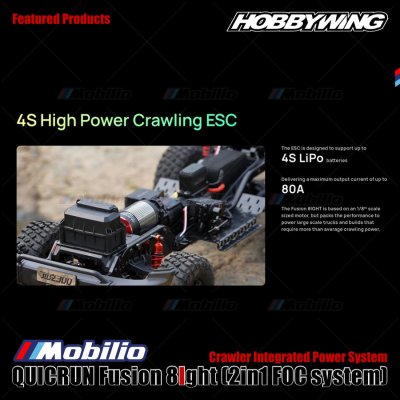 Hobbywing QUICRUN Fusion 8Ight 2in1 FOC system Crawler Integrated Power System