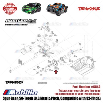 Traxxas Part #6842 Spur Gear 50-tooth 0.8 Metric Pitch Compatible with 32-pitch for RC Ford Raptor ST-Rally Rustler Slash Stampede