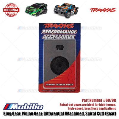 Traxxas Part #6879R Spiral-Cut 37T Ring and 13T Pinion Differential Gear Sets a Solid Block of Steel for Ford ST-Rally Slash Rustler Stampede XO-1