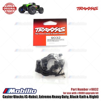 Traxxas Part #9032 Caster Blocks C-Hubs Extreme Heavy Duty Black Left & Right for RC Stampede