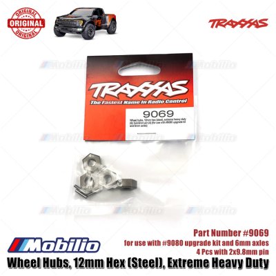 Traxxas Part #9069 Steel Wheel Hubs 12mm Hex Extreme Heavy Duty for 9080 Upgrade Kit and 6mm Axles RC Ford ST Rally Raptor Rustler Slash Stampede