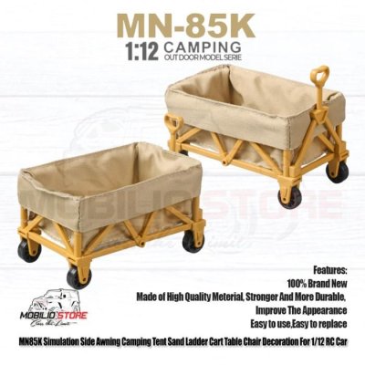 Side Awning Camping Tent Sand Ladder Cart Table Chair for 1/12 RC Car
