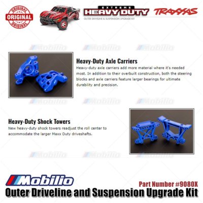 Traxxas Part #9080X Outer Driveline and Suspension Upgrade Kit Extreme Heavy-Duty for RC Rustler Slash Stampede