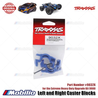 Traxxas Part #9032X Caster Blocks Extreme Heavy Duty Blue for 9080 Upgrade RC Ford ST Rally Rustler Slash Stampede