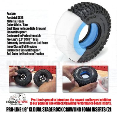 Pro-Line 1.9" XL Dual Stage Foam Inserts RC Rock Crawing Tires Wheels