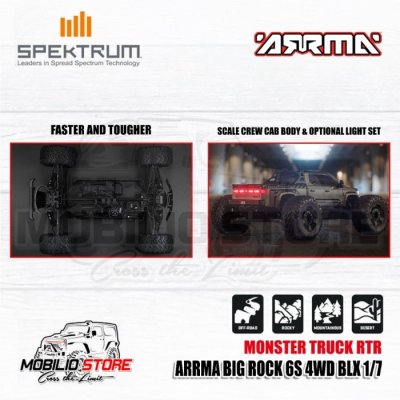 Arrma Big Rock 6S 4WD BLX 1/7 Monster Truck RTR Durability and Performance