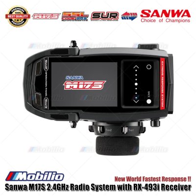 Sanwa M17S 2.4GHz Radio System with RX-493i Receiver New World Fastest Response Remote Transmitter