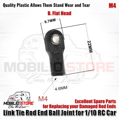 Link Tie Rod End Head Ball Joint M4 for Traxxas Axial RC 1/10 RC Car