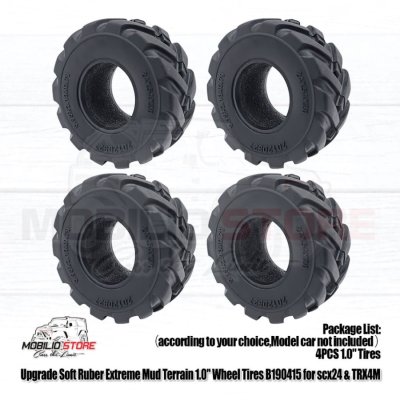 Upgrade Soft Ruber Extreme Mud Terrain 1.0 Tires B190415 SCX24 TRX4M