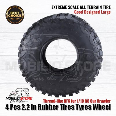 4 Pcs 2.2" Rubber Tires Tyres Wheel Ban 120 mm for 1/10 RC Car Crawler