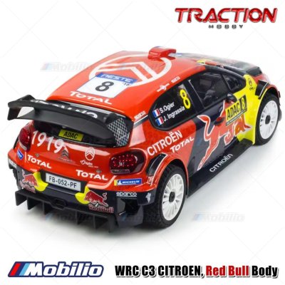 Traction Hobby WRC C3 Citroen Red Bull Brusless Power RC Electric Remote Control Model Car Rally RTR