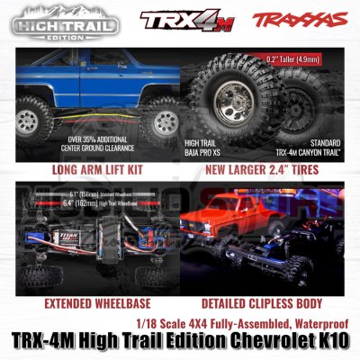 Traxxas 97064-1 TRX-4M High Trail Edition Chevrolet K10 1/18 Scale 4X4 RTR Clipless
