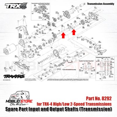 Spare Part Input and Output Shafts #8292 for 2-Speed Traxxas TRX4