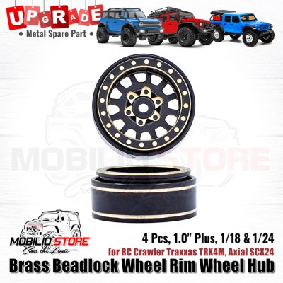 Upgrade Brass Beadlock Wheel Rim Wheel Hub 1.0 Plus f/ TRX4M SCX24 (A)