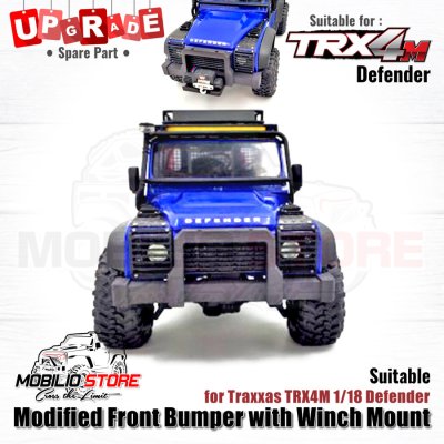 Upgrade Modified Front Bumper with Winch Mount for TRX4M Defender (A)