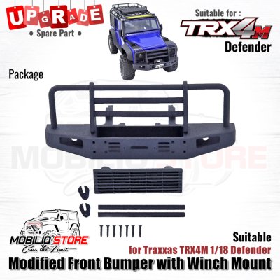 Upgrade Modified Front Bumper with Winch Mount for TRX4M Defender (B)