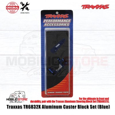 Traxxas 6832X Metal Alloy Caster Block Set Blue for Rustler Slash XO-1