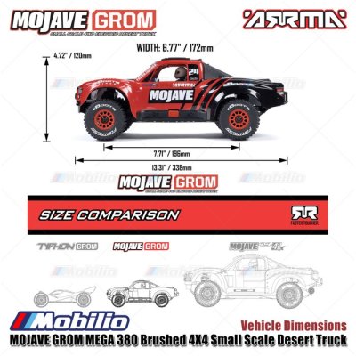 Arrma Mojave Grom Mega 380 Brushed 4X4 Small Scale Desert Truck RTR