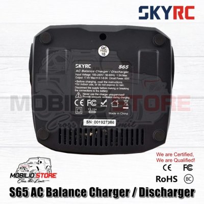 SkyRC S65 AC Balance Charger Discharger 65W 6A LiPo 2-4S NiMh Battery