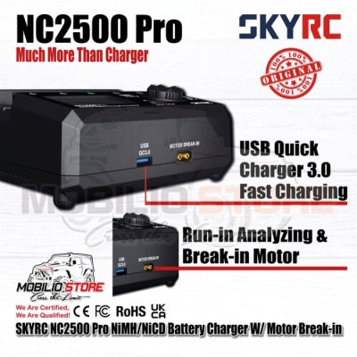 SKYRC NC2500 Pro NiMH NiCd Charger Baterai w/Break-in Dinamo Tamiya