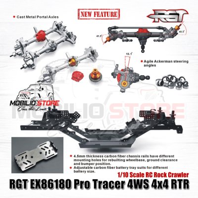 RGT EX86180 Pro Tracer 4WS 4x4 RTR 110 Scale RC Rock Crawler Off-Road