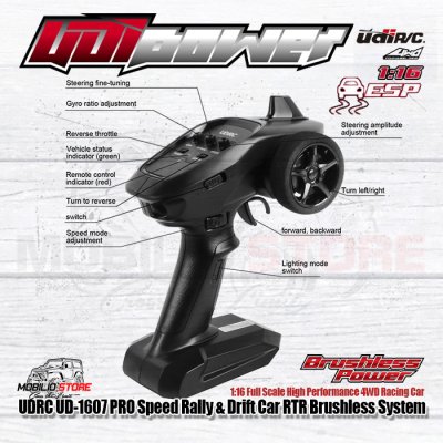 UDIR/C UD-1607 PRO Speed Rally & Drift RC RTR Brushless System