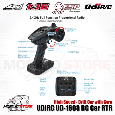 UDIRC UD-1608 4WD 1/16 Racing Drift Rally Touring RC Car 2.4 GHz RTR