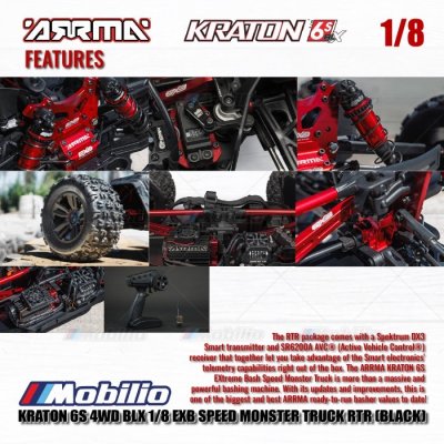 Arrma Kraton 6S 4WD BLK 1/8 EXB Speed Monster Truck RTR