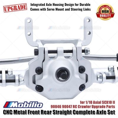 Upgrade Part CNC Metal Front Rear Straight Complete Axle Set Gardan for 1/10 Axial SCX10 II 90046 90047 RC Crawler Car Adventure