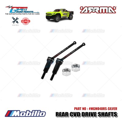 GPM Part #MGM040RS Carbon Steel Rear CVD Drive Shafts 40mm with Alloy Wheel Hex Arrma Mojave Grom Mega Desert Truck