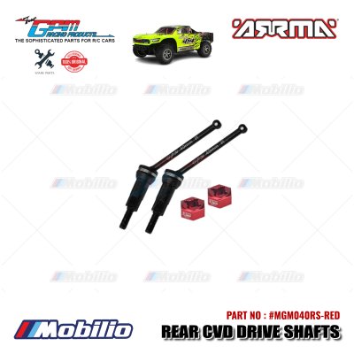 GPM Part #MGM040RS Carbon Steel Rear CVD Drive Shafts 40mm with Alloy Wheel Hex Arrma Mojave Grom Mega Desert Truck