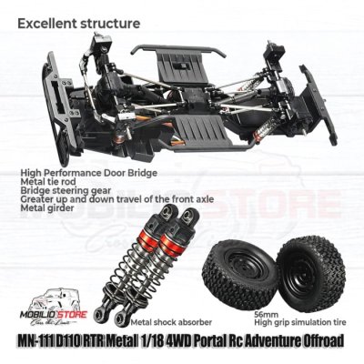 MN111 D110 RTR Metal 1/18 4WD Portal RC Adventure Offroad Mini Crawler