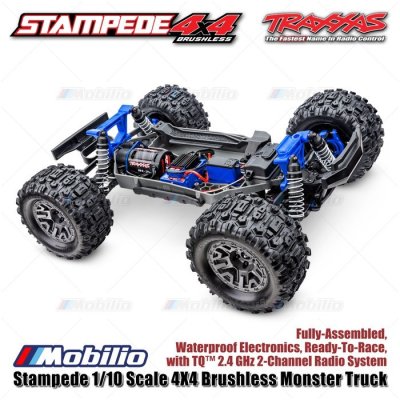 Traxxas Stampede 1/10 Scale 4X4 Brushless Monster Truck Fully-Assembled Waterproof RTR