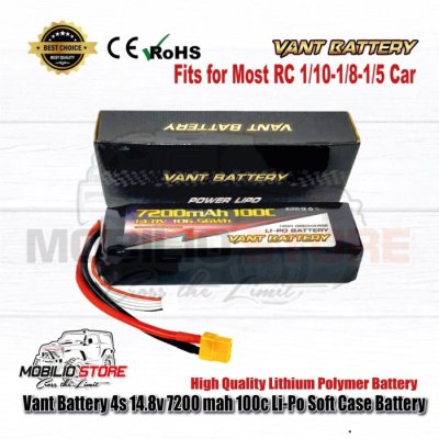 Vant Battery 4S 14.8V 7200 mAh 100C Lithium Polymer Soft Case Battery