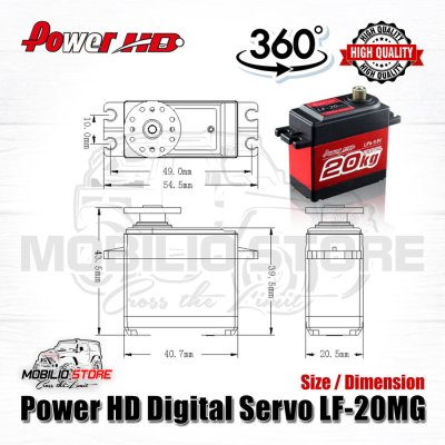 Power HD Digital Servo LF-20MG 360 Rotation 20 Kg Metal Gear RC Winch - LF-20MG 360