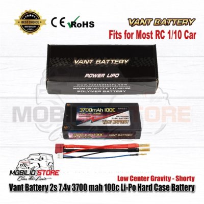 Vant Battery 2S 7.4V 3700 mAh 100C LCG Li-polymer Battery Shorty