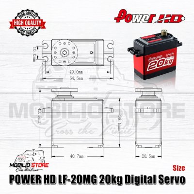 Power HD Digital Servo LF-20MG 20kg Metal Gear 2 Bearing