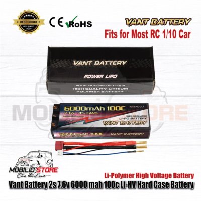 Vant Battery 2S 7.6V 6000 mAh 100C Li-HV Li-Polymer Hard Case Battery